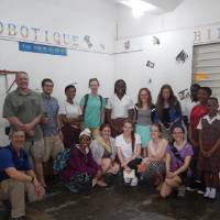Our interpreters and guides viewing student projects at Collège Catts Pressoir School in Port au Prince, Haiti